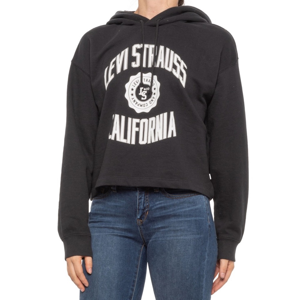 Levi’s cropped black hoodie, brand new!